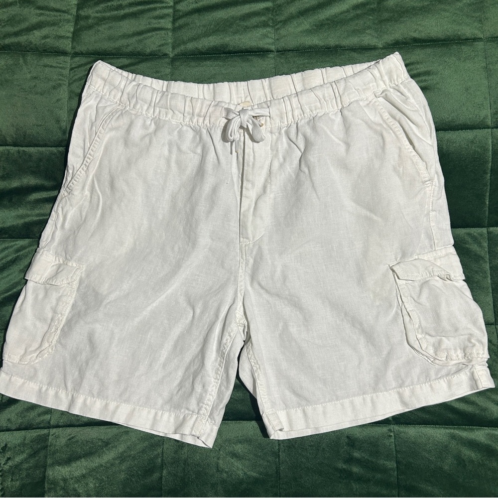 Ocean & Coast Linen Shorts Men's 40 Casual Outdoors Beach Beige With Drawstring